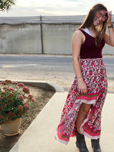 Anything Goes Floral Hi-Low Ruffle Skirt