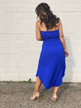 Blue For You Strapless Midi Dress