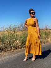 Pretty Woman Polka Dot Maxi Dress - Mustard Yellow