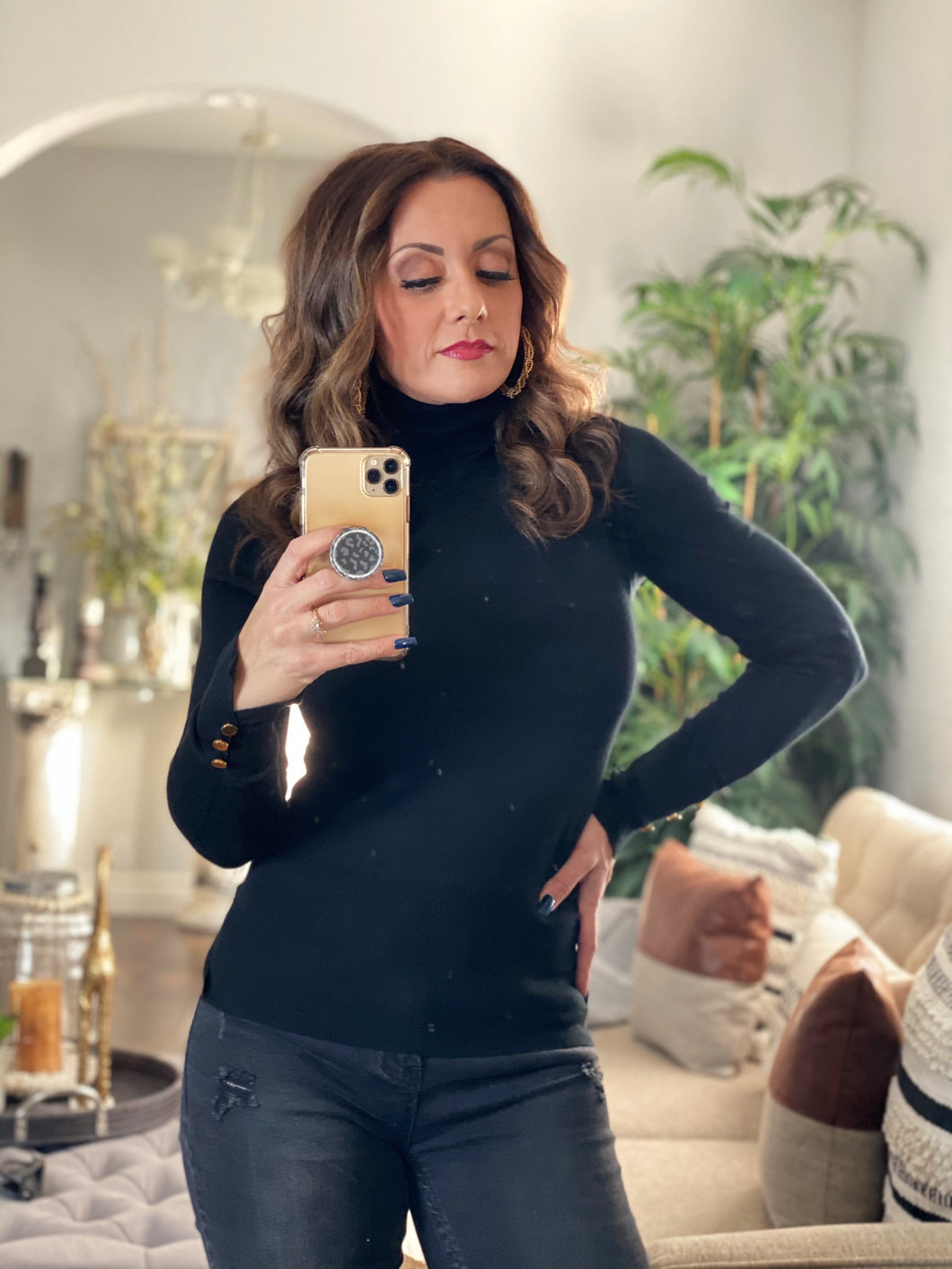On The Daily Turtleneck Sweater Top - Black