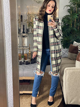 Checking In Plaid Pocketed Sweater Cardigan