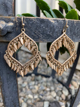 Open Leaf Gold Dangle Earrings