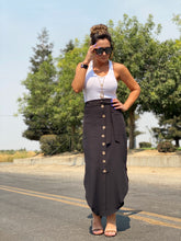 On the Move Button Down Midi Skirt