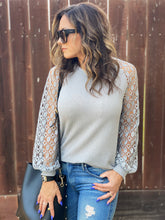 Whispers of Spring Crochet Sleeve Knit Top