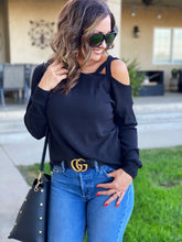 Turn of Events Ribbed Knit Off-shoulder Top