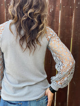 Whispers of Spring Crochet Sleeve Knit Top
