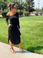 Always in Style One Shoulder Pocketed Midi Dress