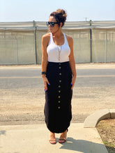 On the Move Button Down Midi Skirt