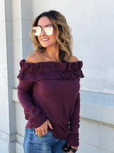 Berry Betty Off-Shoulder Sweater