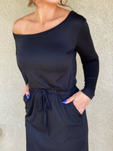 Always in Style One Shoulder Pocketed Midi Dress