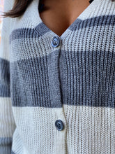Out and About Striped Button Down Knit Cardigan