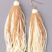 Izzy Ivory & Gold Tassel Earrings