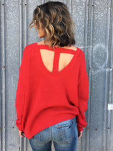 Rebecca Red Cut-Out Over-sized Sweater