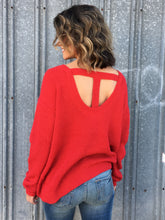 Rebecca Red Cut-Out Over-sized Sweater