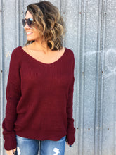 Bianca Burgundy Double Twist Sweater
