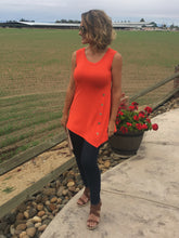 Torin Tomato Tank with Button Accents