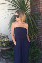 Sunset Pocketed Strapless NAVY Maxi
