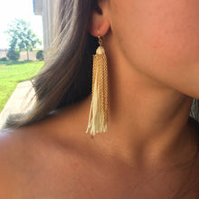 Izzy Ivory & Gold Tassel Earrings