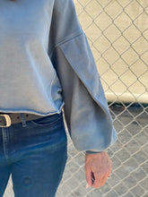 Sidelines Pleated Sleeve Crop Sweatshirt